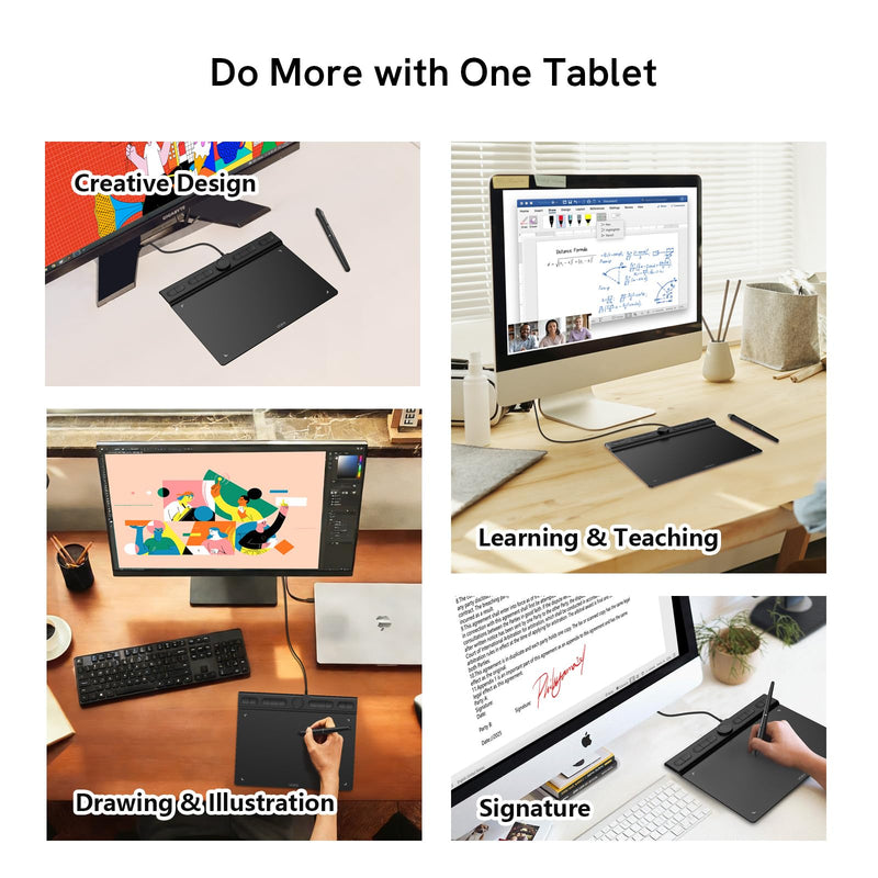 VEIKK VK850 8×5" Drawing Tablet,16384 Pressure Levels Battery-Free Stylus | 10 Shortcut Keys + Quick Dial, for Digital Art, Photo Editing, Teaching,Gaming, Work with PC, Mac, Linux, and Android 8*5 inch