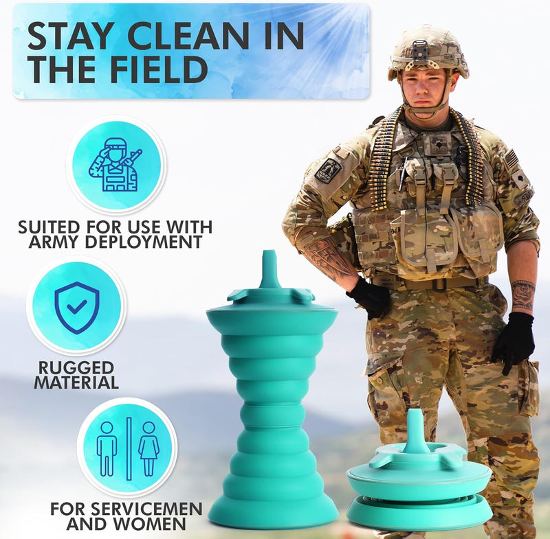 The Pocket Bidet® Teal Bundle: Portable Travel Bidet with Zip Case & Adjustable Neck Strap. Collapsible Design, Holds 500 ML, Easy to Spray, Flying Saucer Bidet for Men & Women, Fits in a Purse or Bag