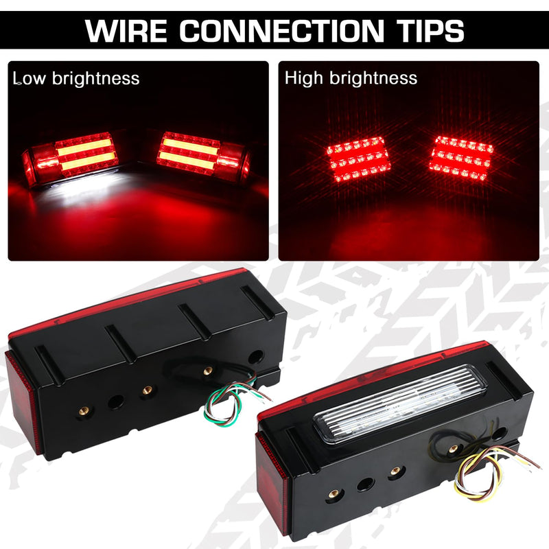 LINKITOM New Submersible LED Trailer Light Kit, Super Bright Brake Stop Turn Tail License Lights for Camper Truck RV Boat Snowmobile Over 80" Inches