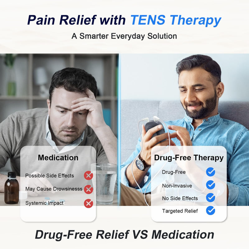 TENS Unit Muscle Stimulator for Pain Relief Therapy–Dual Channel 24 Modes TENS Machine&EMS Muscle Stimulator,Upgraded Large Screen Portable Muscle Stimulator for Back,Shoulder,& Neck Pain with 10 Pads Wolf Gray