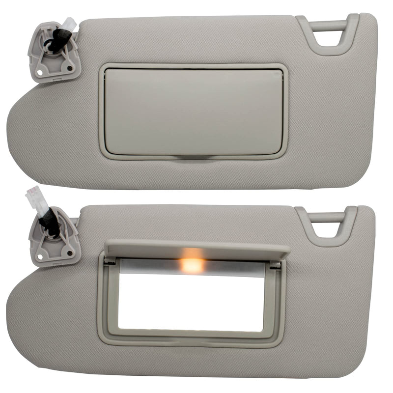 NHILES Left Driver Side Sun Visor Compatible with Nissan Altima 2013 2014 2015 2016 2017 2018 with Light, Without Sunroof 96401-3TA2A Color Gray Left Gray