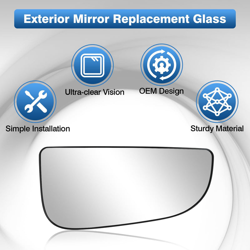 TOP-MAX 68067730AA Ram Passenger Right Side Lower Mirror Glass Replacement for 2010-2020 Dodge Ram 1500-5500 Towing Model, Convex With Bracket Passenger Side Lower Mirror Glass