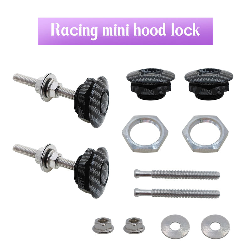 4Pcs Quick Latch Hood Pins, Universal Aluminum Quick Release Lock Latch Bumper, License Plate Lock Clip for Bumper Hood or DIY 1.25 inch(Carbon) Carbon