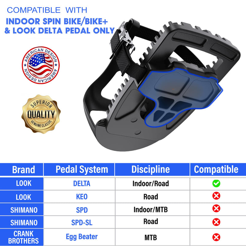 Toe Cages Compatible with The Peloton Bike, Kelecuia Toe Cage Pedals Adapters for Regular Shoes, Pedals Shoe Cage, Convert Look Delta Pedal to Toe Clip Straps, Ride with Sneakers