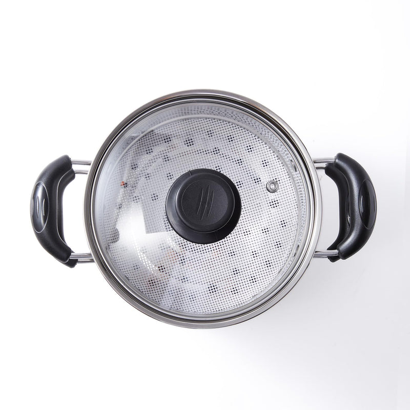Cuscuzeira Brazilian Cuscuz Steamer Pot – 2-Tier Stainless Steel Steamer for Couscous, Rice, Dumplings, and Vegetables – Compact 18cm Cooker for Daily Meals, Apartments, and Small Households