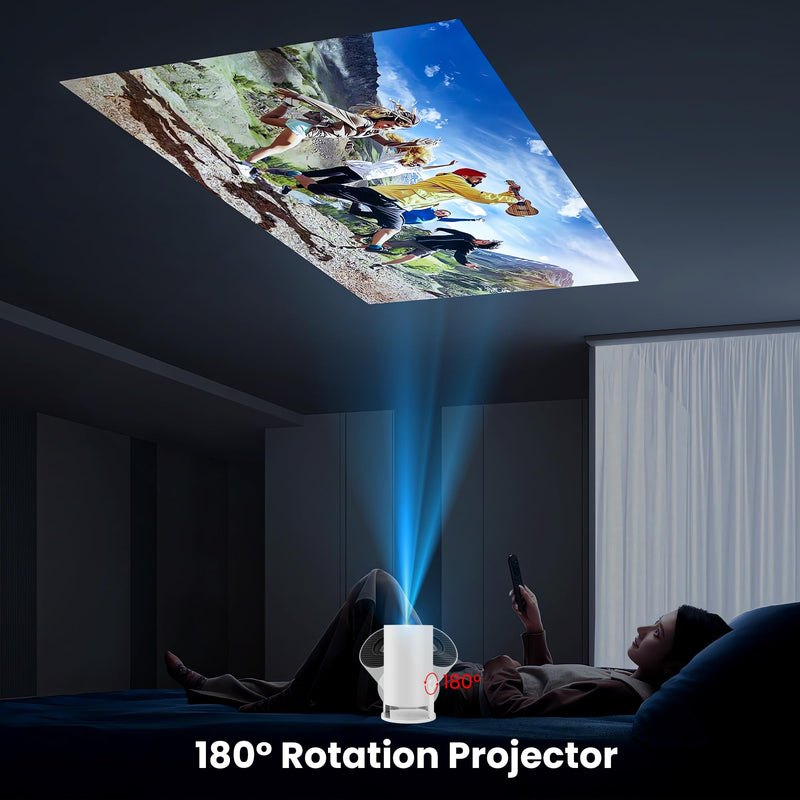 [Auto Keystone]HY300Pro Portable Mini Projector with Wi-Fi Bluetooth USB HDMI, Full HD 1080P 4K Support, Built-in Android Netflix & YouTube Ready, Home movie theater, Kids Gift,Phone & PC Mirroring