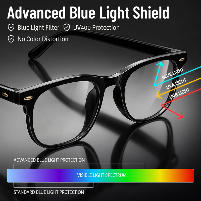 Gaoye Blue Light Glasses for Woman 3 Pack | Half Round, Screen-Ready Computer Glasses Style with UV Protection Coating *Black + Leopard + Clear