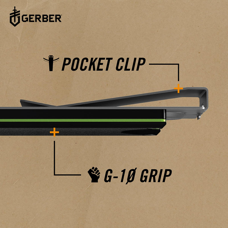 Gerber Gear Money Clip with Pocket Knife - Stainless Steel Folding Blade for Camping & Hiking & EDC - Fathers Day Dad Gifts, Gifts for Men