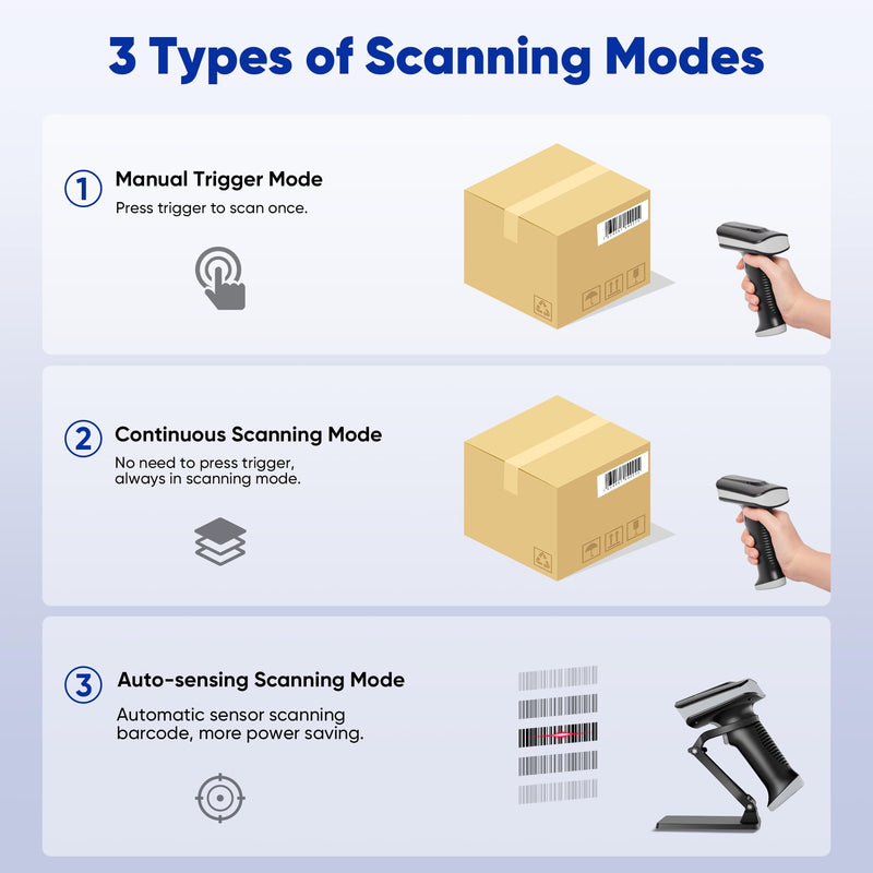 Topwise G2-B 1D 2D Bluetooth Barcode Scanner with Holder