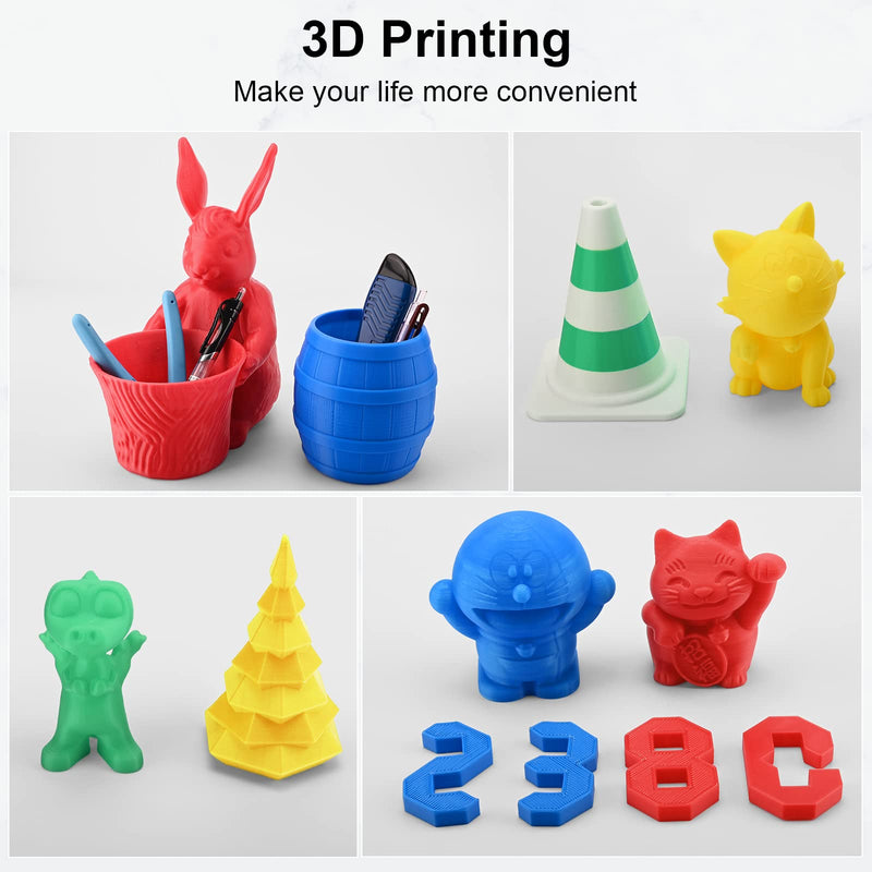 ENTINA 4 Colors PLA 3D Printer Filament Bundle, PLA Filament 1.75 mm for 3D Printers, Dimensional Accuracy +/- 0.02 mm, 200g x 4 Spools Set Red/Blue/Green/Yellow