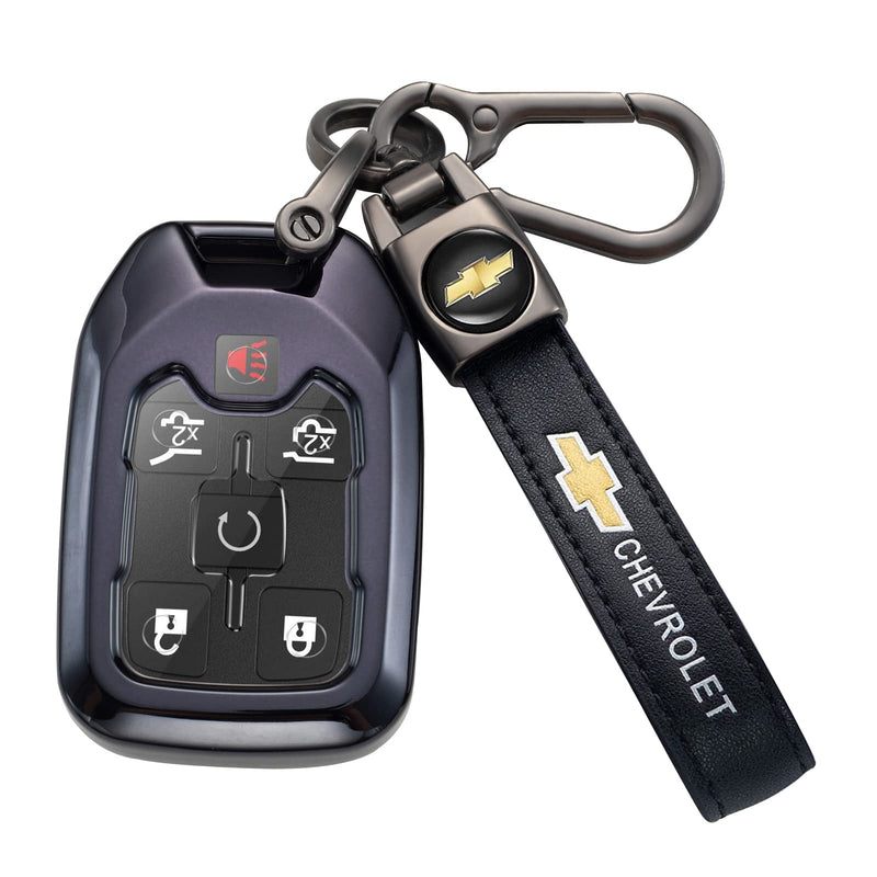 TACOMA Genuine Leather Car Keychain Key Chain for Men and Women Family Present Key Ring Accessories(Black) Black-07