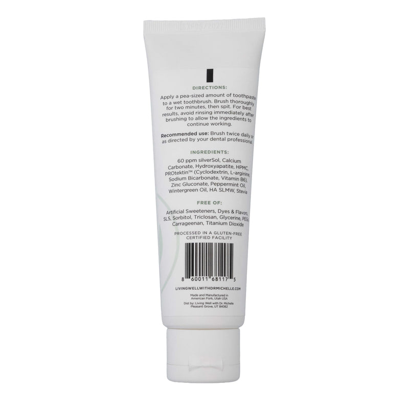 Hydroxyapatite Toothpaste with PROtektin, Fluoride-Free, Mint, 4 oz | Supports Enamel Strength, Oral Microbiome and Gum Health - Remineralizing Formula with PROtektin