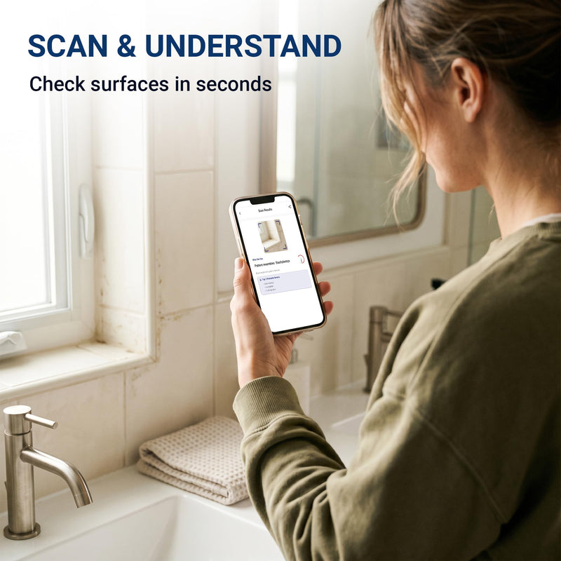 TESIA AI Mold Test Kit for Home, 8 Air & Surface Tests + 30 App Scans, Guided Results & Next Steps, No Lab Required, DIY Mold Detection for HVAC, AC Vents, Bathroom, Basement