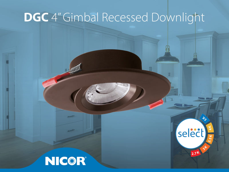DGC 4-inch Oil-Rubbed Bronze Selectable Canless Adjustable Gimbal LED Recessed Downlight (DGC43120SRDOB) 4 Inches