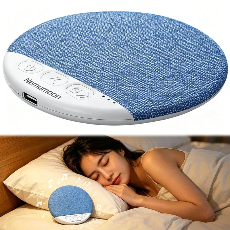 Mini Pillow Speaker for Sleeping, Ultra-Thin Bluetooth Speaker Under Pillow Speaker with White Noise Sound Machine Headphone-Free Sleep Speaker for Adult for Gift-Blue