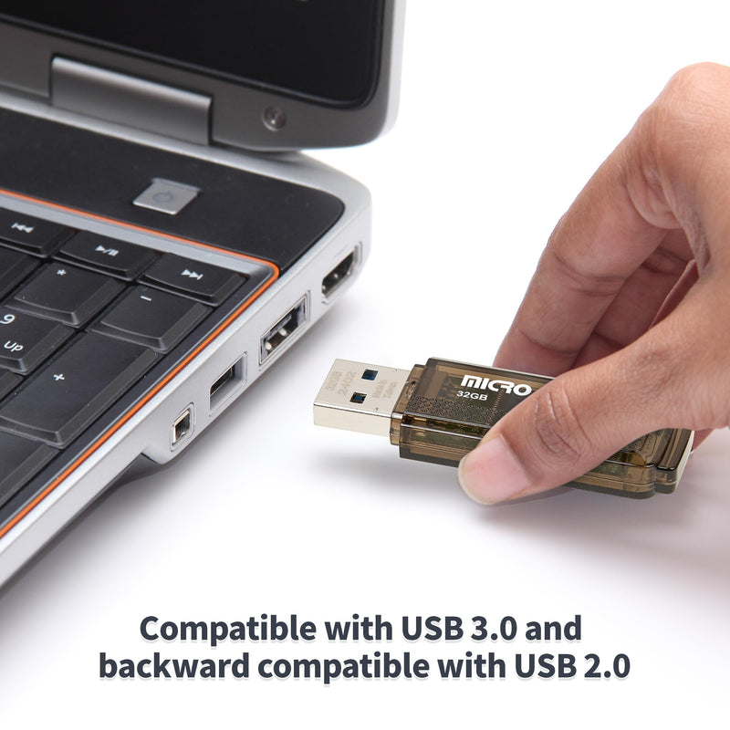 INLAND Micro Center Super Speed 20 Pack 32GB USB 3.0 Flash Drive Memory Stick Thumb Drive Data Storage Jump Drive Bulk, Much Faster Than USB2.0 Flash Drive, Brown Grey - 32GB x20