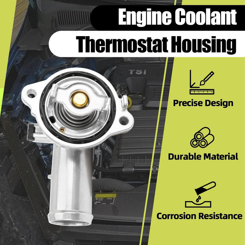 Aluminum Engine Coolant Thermostat Housing Assembly Compatible with 2011-2022 Dodge RAM Chrysler Vehicles 200 Town & Country Avenger Grand Caravan Cherokee 3.2L 3.6L V6