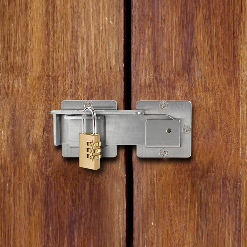 Flip Gate Latch with Padlock Hole,gate Latch for Fence, Heavy Duty Double gate Latch for Wooden Fence,Swing and Sliding Open Gate,Barn Door, Shed, Vinyl Fence, Yard Silver (1 Pcs)