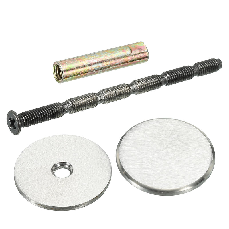 PATIKIL Door Knob Hole Cover Plate, 2 Pack 1 9/16" Dia. Deadbolt Cover Plate Door Hole Filler Plate for 1 1/32" to 1 3/8" Holes, Brushed Satin Nickel 1 9/16" Silver
