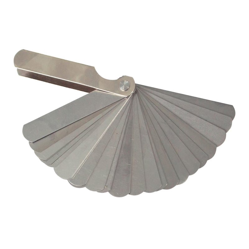 Feeler Gauge, English & Metric, 26 Leaves, 1/2" Width at Tip | Straight Blade,0.0015" to 0.025" (0.038 to 0.889 mm), Made in USA Straight Blade 0.0015" to 0.035"
