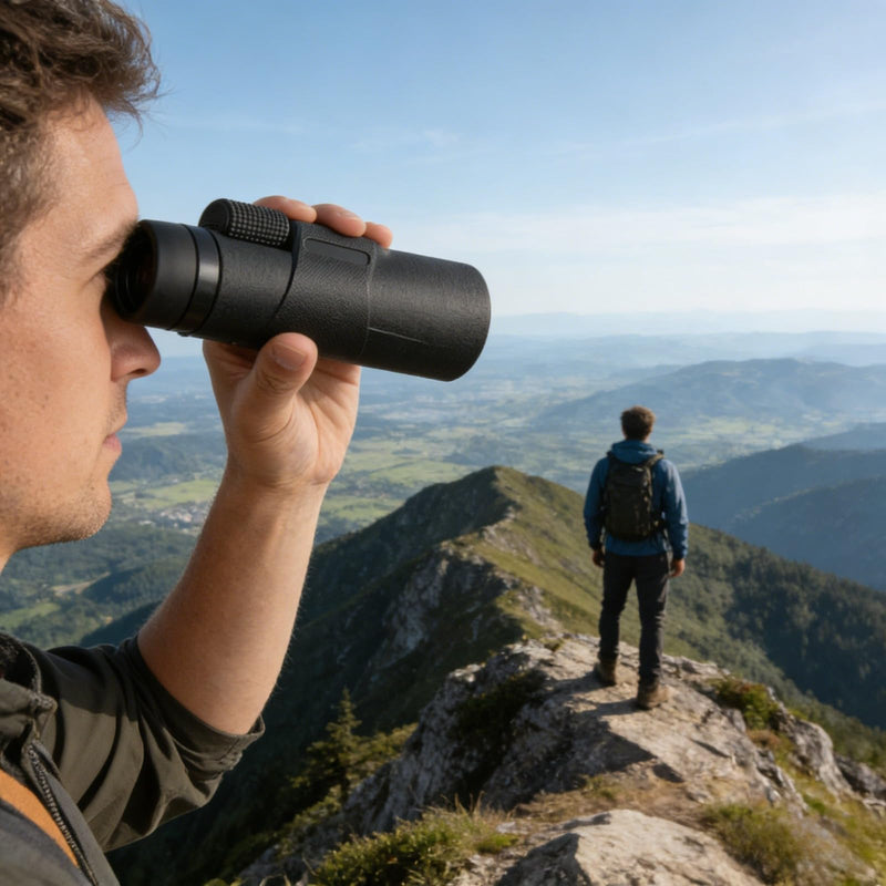 12X HD Monocular Telescope for Outdoor Use, High-Power Handheld Scope for Adult Hiking and Camping Black