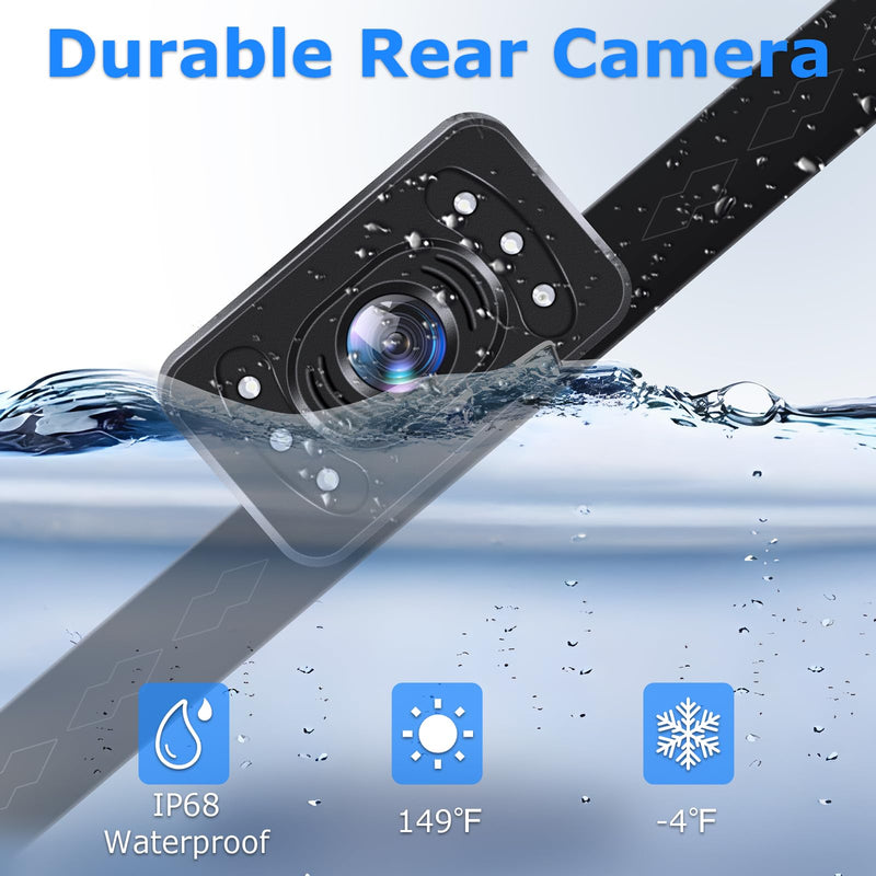 【Stable Image】 1080P Wireless Back Up Camera Systems for Car 5'' Backup Camera for Car 6 LED License Plate Rear View Reverse Camera Truck Trailer RV Pickup Minivan DIY Guide Lines Waterproof