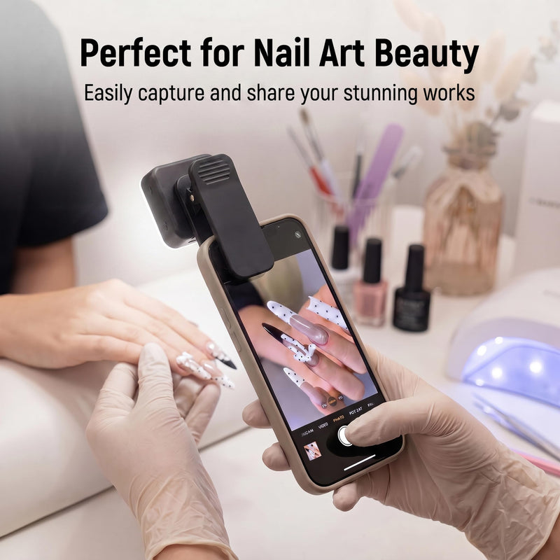 Macro Lens for iPhone 10X Phone Camera Lens Kit with Fill Light & Star Filter, Magnetic Warm/Cool Fill Light Universal Clip for Nail Art & Jewelry Photography