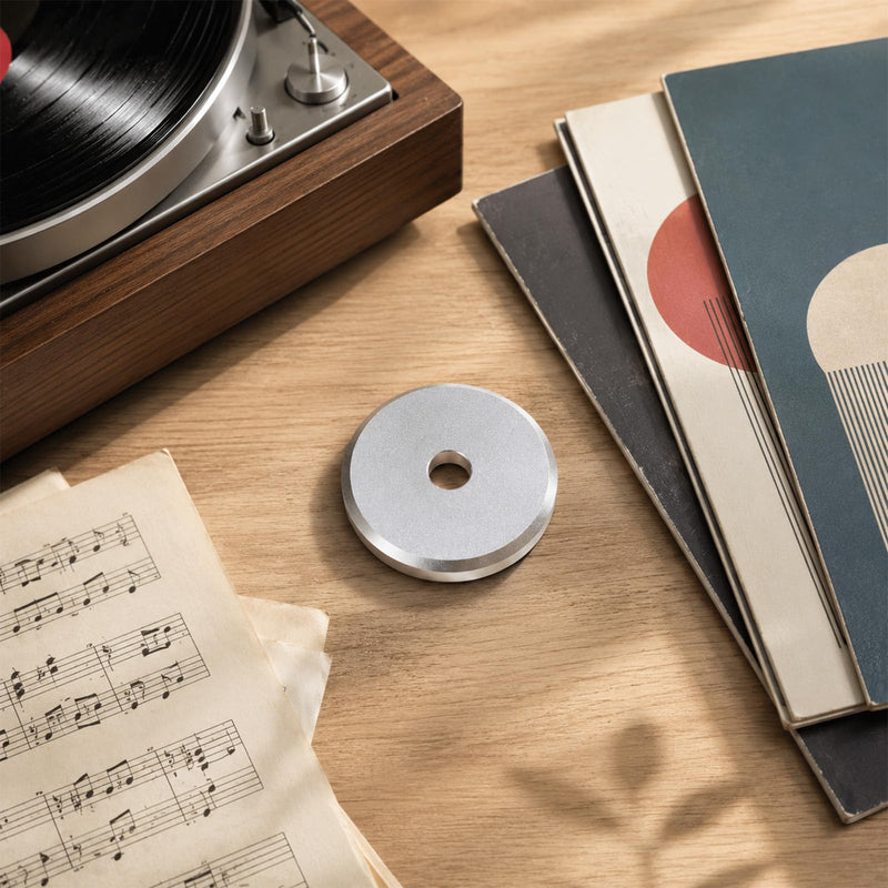 45 Record Adapter, Portable Aluminum Dome 45 RPM Adapter for 7 Inch Vinyl Record Players and Turntables Supplies, Silver