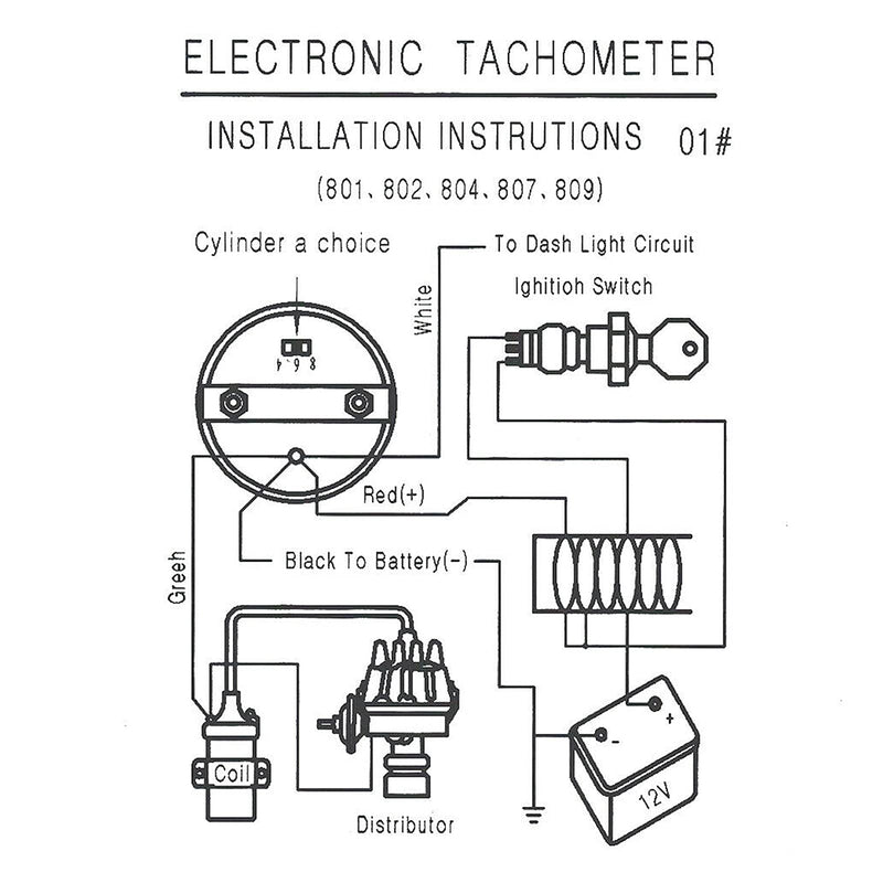  [AUSTRALIA] - Automotive Tachometer 3.75in Car Tachometer Gauge, 0-8000 RPM Tachometer Speedmeter with 7 Background for Most 4/6/8 Cylinder 12V Gasoline Powered Vehicles