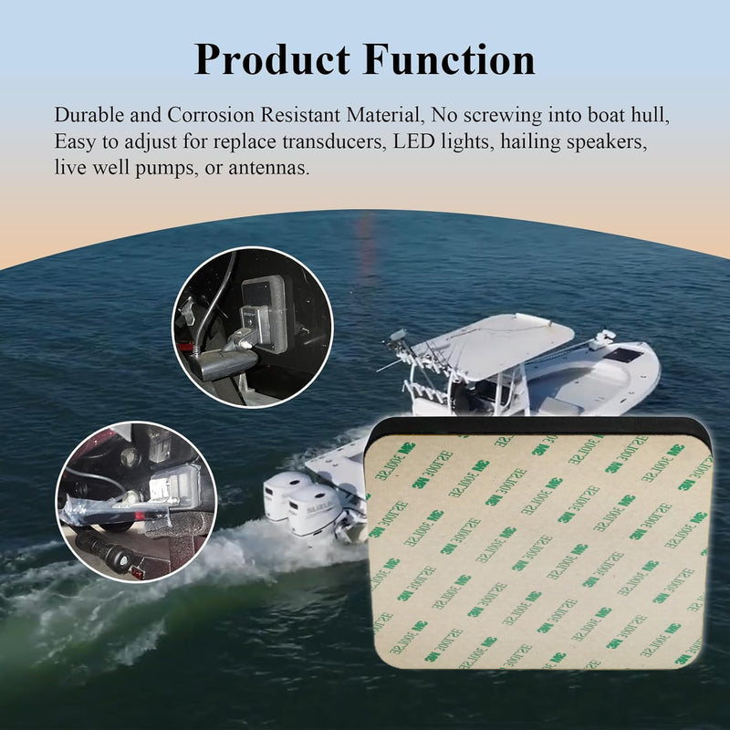 Transducer Mounting Plate, Marine-Grade Mounting Board (64.5"x3.5"x 0.75") | For Large 3D Scan Transducers, For Stern Saver Transducer Mount, Screwless installation, Easy to install, premium materials Standard Black