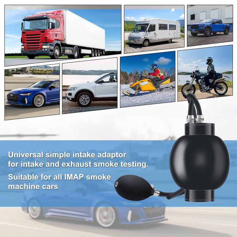 Quick Intake Adapter, Automotive Smoke Machine Bladder, Block Tester, Inflatable Leak Plug, Evap Smoke Machine Leak Tester for 12V Vehicle