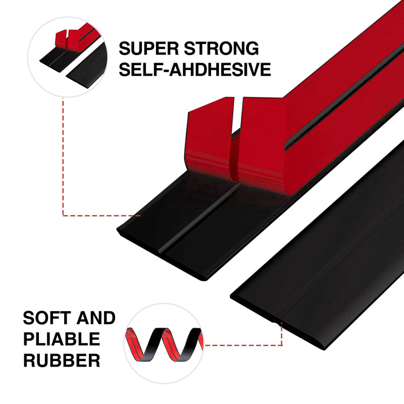 Black Wall Ceiling Molding Trim 2.4 Inch x 20 Feet, Corner Protector Edge Guard Peel and Stick Wall Trim Moulding Corner Molding Trim Caulk Strip, Self Adhesive Trim for Wall Edge, Ceiling, Countertop Black