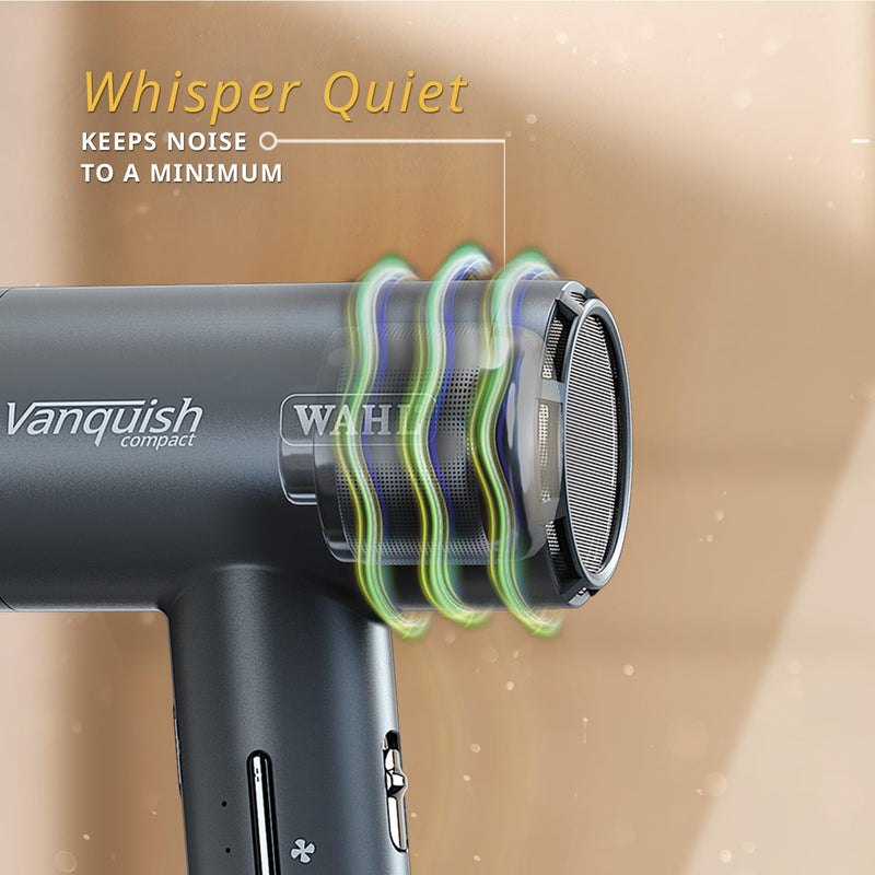 Wahl Vanquish Compact Cool Grey Hair Dryer, Lightweight Professional Styler