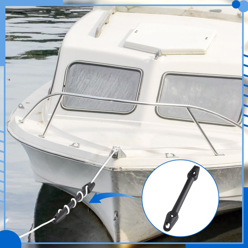 Hungdao 2 Pack Boat Mooring Snubber Dock Edge Dock Line for 3/8" - 7/16" (9.5-11mm) Black Small