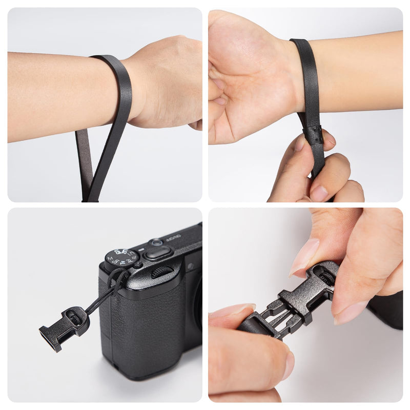 Nappa Leather Quick Release Camera Wrist Strap | Genuine Nappa leather with a soft, lightweight feel and secure quick release; fits most compact cameras. Black