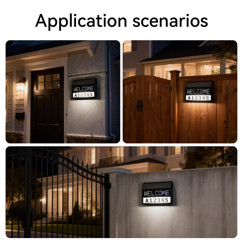 Solar House Numbers for Outside with Digital Screen, APP Control Solar LED Lighted Address Sign, Waterproof Address Signs for Yard, Suitable for Visitors, Emergency Vehicles and Warning Signs