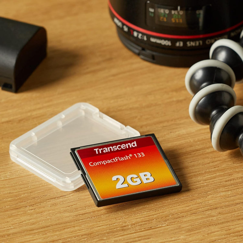Transcend 2GB CF133, CompactFlash Memory Card, CF Card, SLR Camera Card for Photographer, Videographer, Enthusiat, MLC - TS2GCF133 Black 2 GB