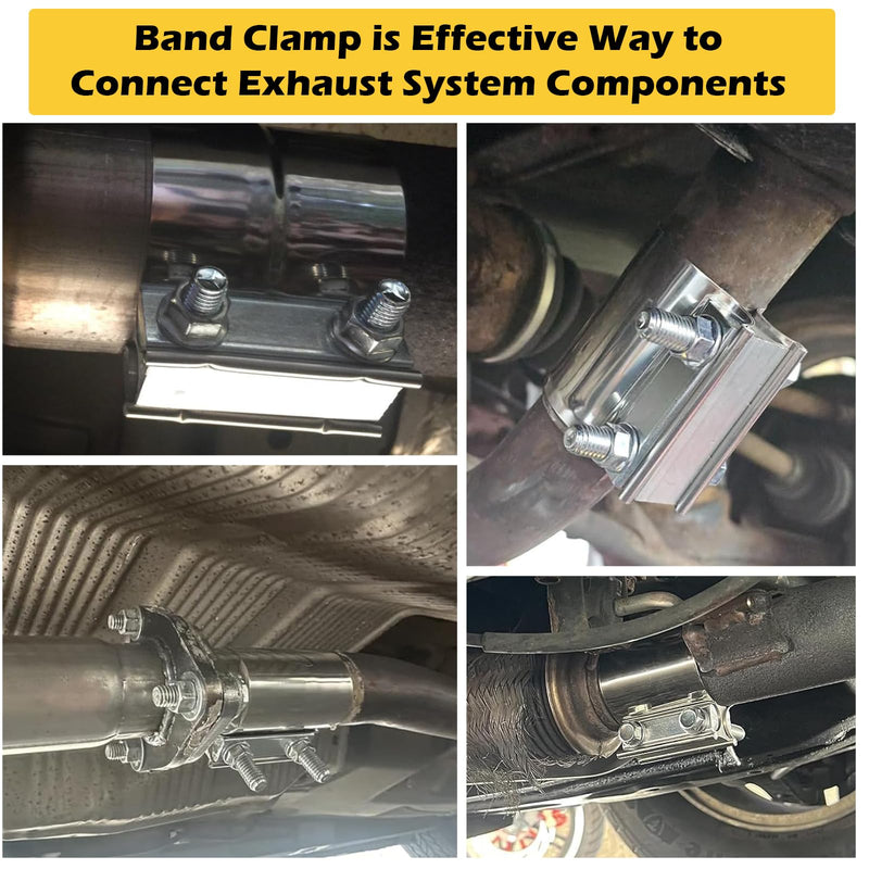 Exhaust Clamp, 2.5 Inch Lap Joint Band Clamps 2.5" Stainless Steel Coupler Exhaust Muffler Band Clamp 1 pcs