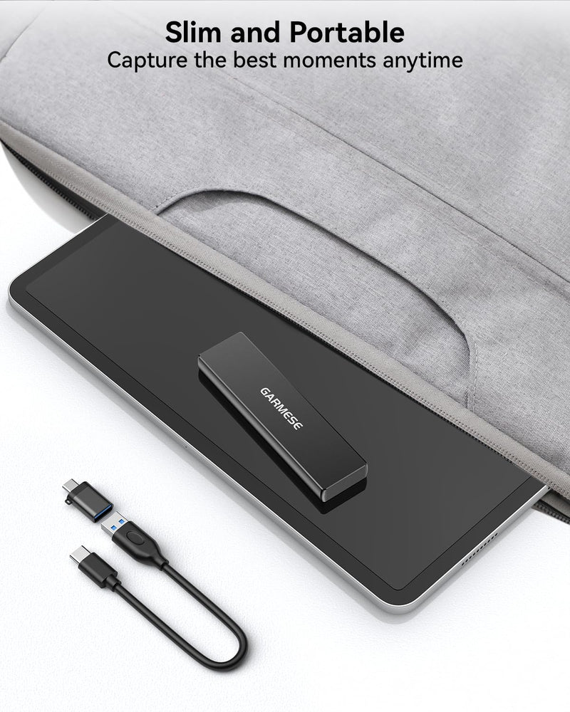 512GB External SSD - Up to 1000MB/s Read Speed USB 3.2 Gen 2 Portable SSD, External Solid State Drives with Type-C Cable for PC Mac Game Console