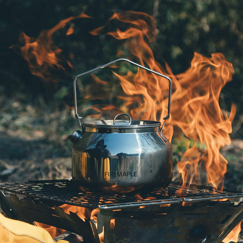Fire-Maple Antarcti Portable 1.2 Liter Lightweight Stainless Steel Camping Kettle | Durable and Portable Camp Tea Pot | Ideal for Bushcraft and Outdoor Campfire Use 1.2L