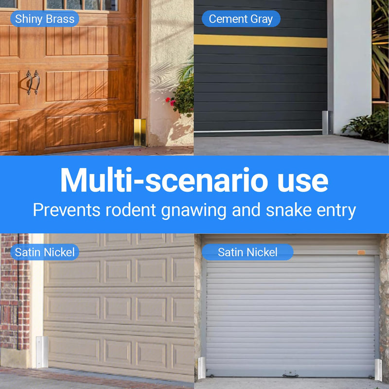 Garage Door Mouse Guard, Seal Kit, Seal Guard, Prevents Mice from Nibbling and Snakes from Getting in, Protects Your Garage from Weather, Insects and Dust(2 pcs) (Cement Gray) Cement Gray