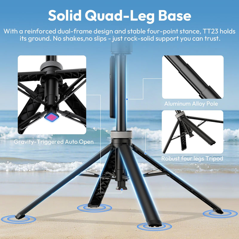 ULANZI TT23M 63" Magnetic Face Tracking Tripod for iPhone, 360° Smart Auto Face Tripod with Remote, Selfie Stick for MagSafe that Follows Your Movement for iPhone 17/16/15/14/13/Android/Camera/GoPro
