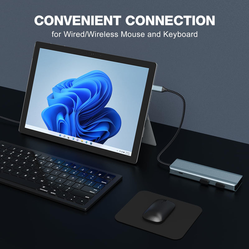 USB C Hub, Docking Station - 9 in 1 USB C Adapter with 4K HDMI, Dual Monitor USB C Hub(100W PD Charging, SD/TF Card Reader, and USB 3.0/2.0) for Type C Devices