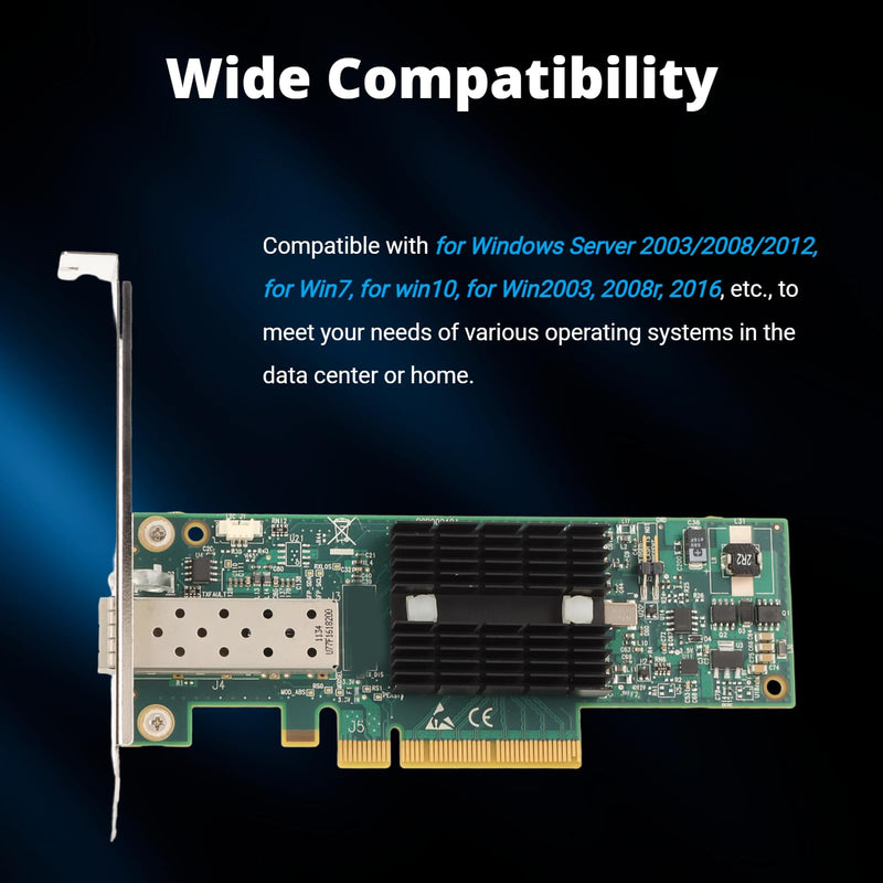 10Gb SFP PCIE Network Card, Support Computer Motherboards, Servers SFP Optical Network Card, Wide Compatibility Network Adapter Card, PCB Materials Long Service Life