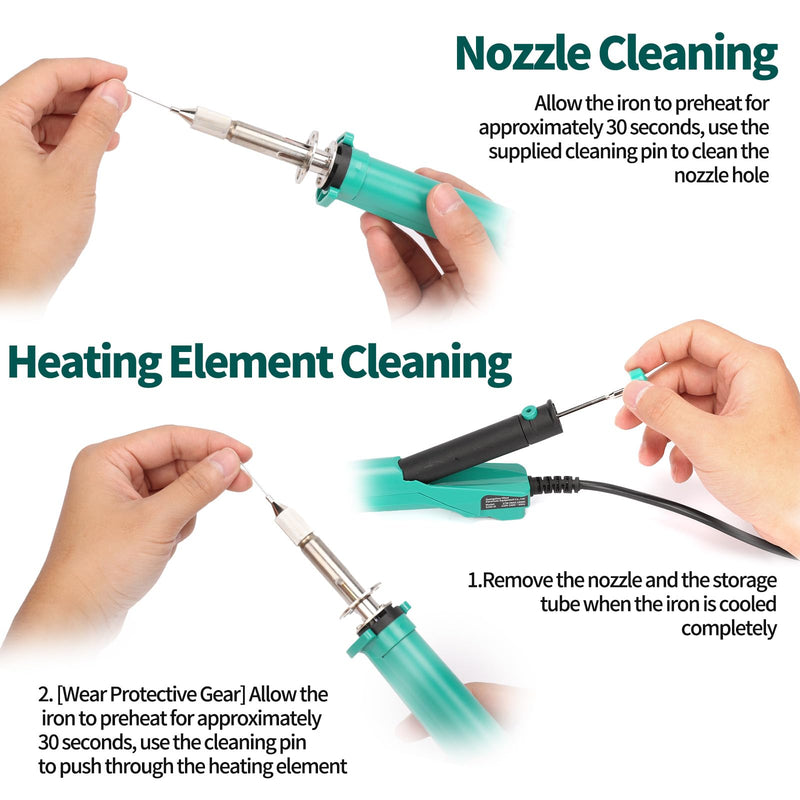 YIHUA 929D VI Temperature Controlled Electric Desoldering Iron with Upgraded Performance Heated Solder Sucker Tool with 3 Nozzles Soldering Iron Pump Function