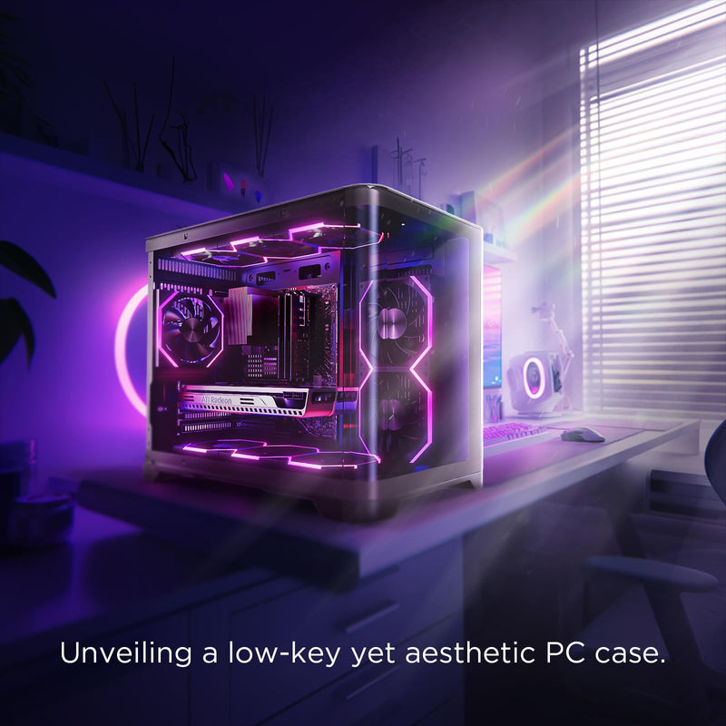 Asiahorse Nyota 120mm Case Fan with Efficient Cooling, ARGB Fan Lighting, 800-1800RPM Speed Control, and Whisper-Quiet Operation Under 29 dB, Unique Design for PC 120mm-3Pack Black-Reverse Blade