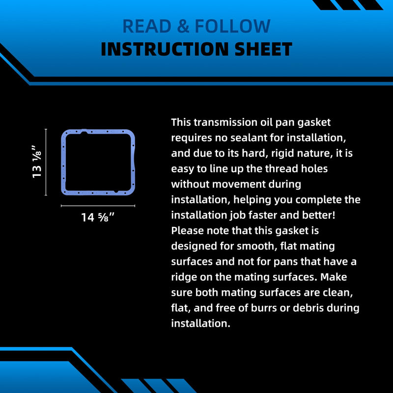 Transmission Oil Pan Gasket Fit for GM 4L60E, 700R4, Compatible with Moroso 93104. Upgraded with Steel Shim Inside, Made of High Durometer Vulcanized Rubber, Thicker, Durable, Better Sealing
