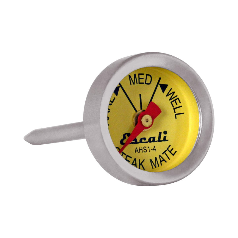 Escali AHS1-4 Easy Read Mini Steak Thermometer Set, Dial Reads Rare, Medium & Well, Dishwasher Safe, Silver Mini (4 Pack)