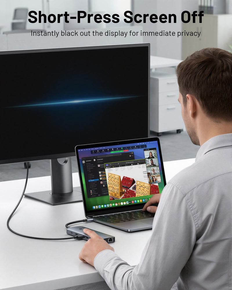 USB C Docking Station for Laptop, Triple Monitor Dock with 2 HDMI | 14-in-1 USB-C Hub with 2 HDMI 2DP, 100W PD, 1Gbps Ethernet, 5 USB C/A, SD/microSD for Dell/HP/Lenovo 14 in 1 HDMI