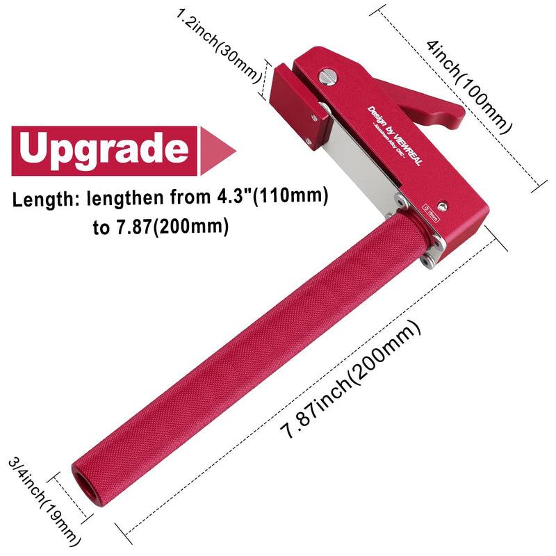 Bench Dog Clamp,3/4"(19mm) Bench Dog Hole Clamp for Woodworking, Adjustable Quick-Lock Bench Clamps for Woodworking, Non-Marring Pads, Long Handle Holdfast for MFT Table (6-Piece Set) Red
